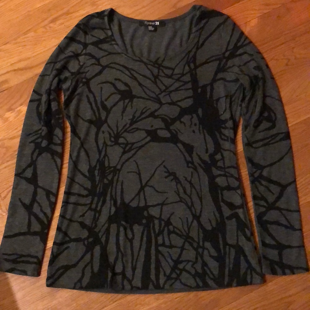 Black and grey knit top